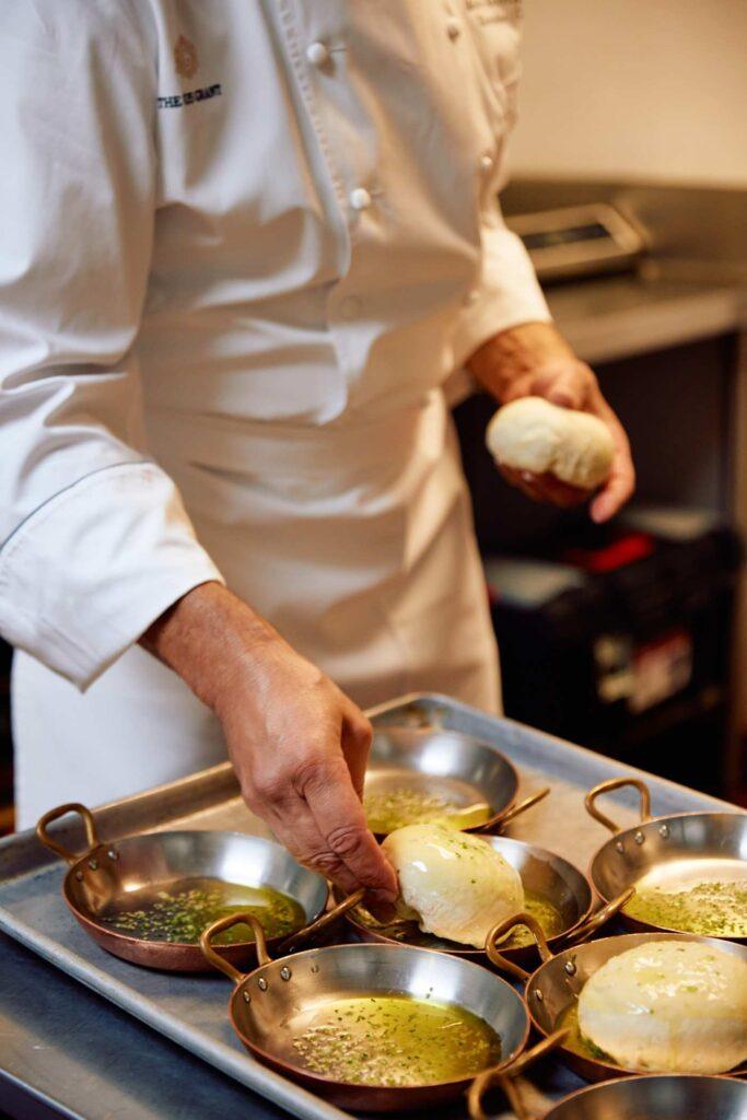 chef busy plating up